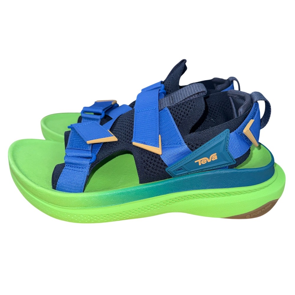 NEW Teva AVENTRAIL Mens 9M Trail Running Sandals Total Eclipse/Green Flash Hike